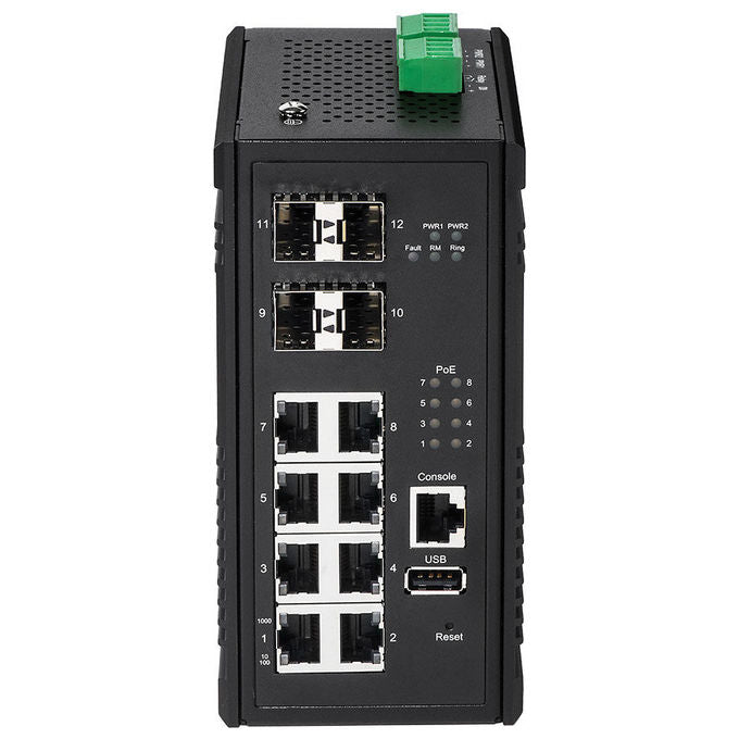 Edimax, Switch di Rete Gestito, Gigabit Ethernet PoE, 8 porte RJ-45, Nero, IGS-5408P