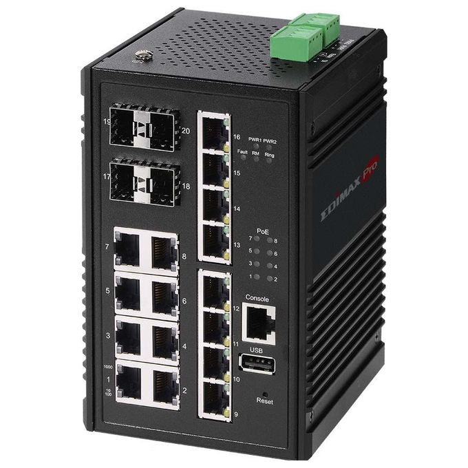 Edimax IGS-5416P Switch di Rete Gestito Gigabit PoE 20 Porte 8 PoE