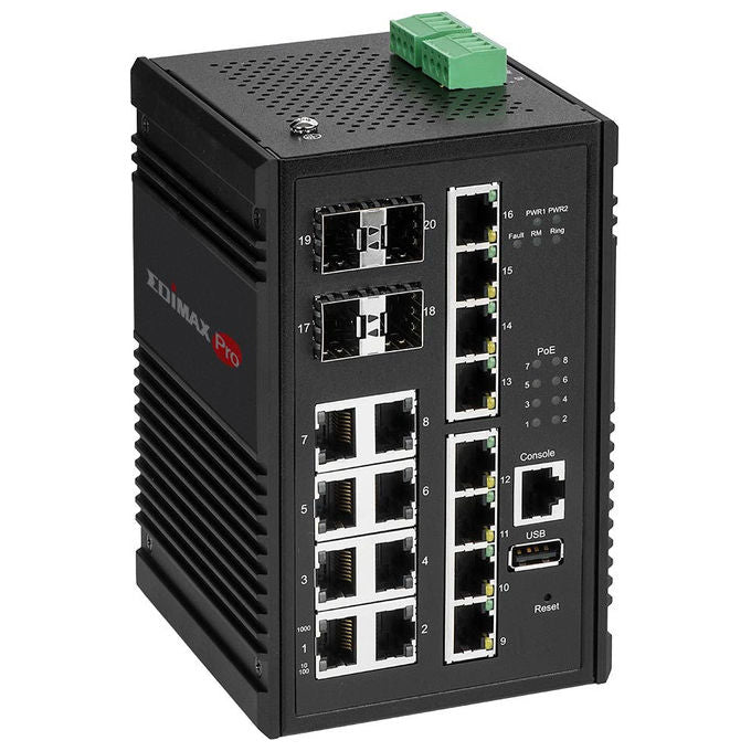 Edimax IGS-5416P Switch di Rete Gestito Gigabit PoE 20 Porte 8 PoE