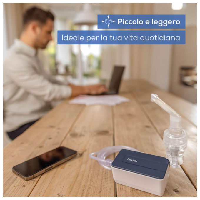 Beurer IH15 Aerosol a Compressore DC Nebulizzatore vie respiratorie superiori e inferiori 55 dB con accessori