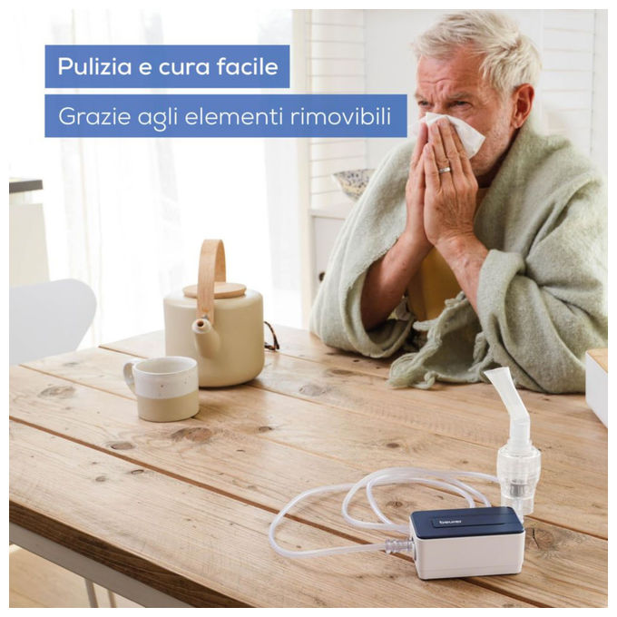Beurer IH15 Aerosol a Compressore DC Nebulizzatore vie respiratorie superiori e inferiori 55 dB con accessori