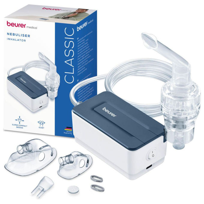 Beurer IH15 Aerosol a Compressore DC Nebulizzatore vie respiratorie superiori e inferiori 55 dB con accessori