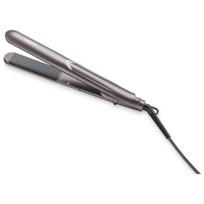 Beurer HS 15 Basic Line - Piastra per capelli classica, piastre ceramica, temperatura regolabile 120-220 °C, riscaldamento rapido, spegnimento automatico, display LED, cavo girevole, Nero