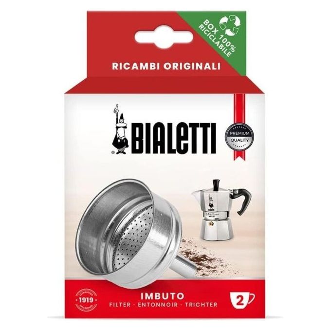 Bialetti Caffettiera ricabile Imbuto 2 tz Imbuto 2 tz per moka Express Fiammetta iris junior