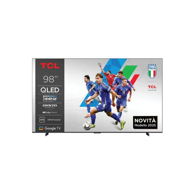 TCL 98P89K Smart TV QLED 4K 98'' Google TV 144Hz Dolby Vision Atmos FreeSync Premium colore Metallico