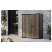 Keter 259072 Vertical Porta Attrezzi da Esterno 1400 L Effetto Legno Noce colore Noce