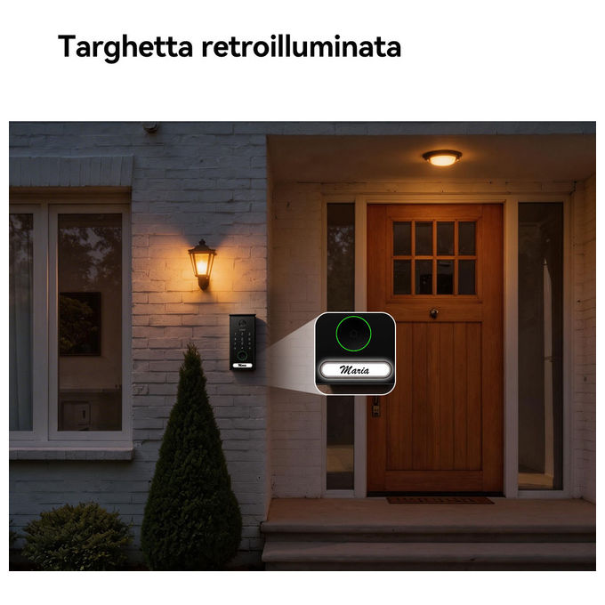 Imou IMOU-VO1-5M0A-VH1-7A0A Videocitofono Smart 5MP con Monitor Touch 7 Pollici PoE Dual Band WiFi 2.4GHz 5GHz Rilevamento Umano e Veicoli colore Nero