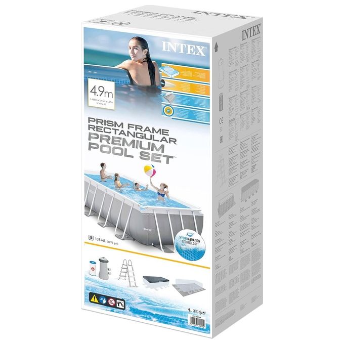 Intex 26792NP Piscina Fuori Terra Rettangolare Intex 26778 488 x 244 x 107 cm 488x244x107 cm