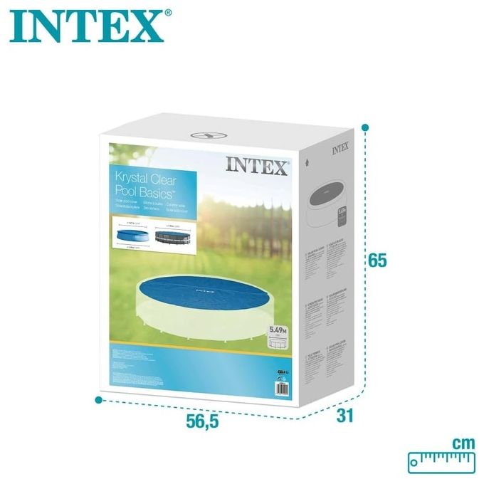 Intex 28015E Copertura Solare per Piscina Rotonda diametro 538 cm 160 micron compatibile 549 cm colore Blu
