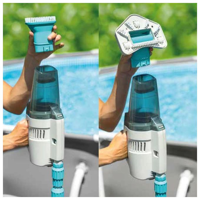 Intex 28628 Aspirapolvere Vacuum Ricaricabile ZR200 per Piscine e Spa con Asta 280 cm e Due Teste Aspiratrici ZR200 Tutte le piscine