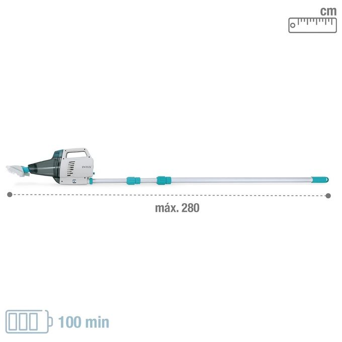 Intex 28628 Aspirapolvere Vacuum Ricaricabile ZR200 per Piscine e Spa con Asta 280 cm e Due Teste Aspiratrici ZR200 Tutte le piscine
