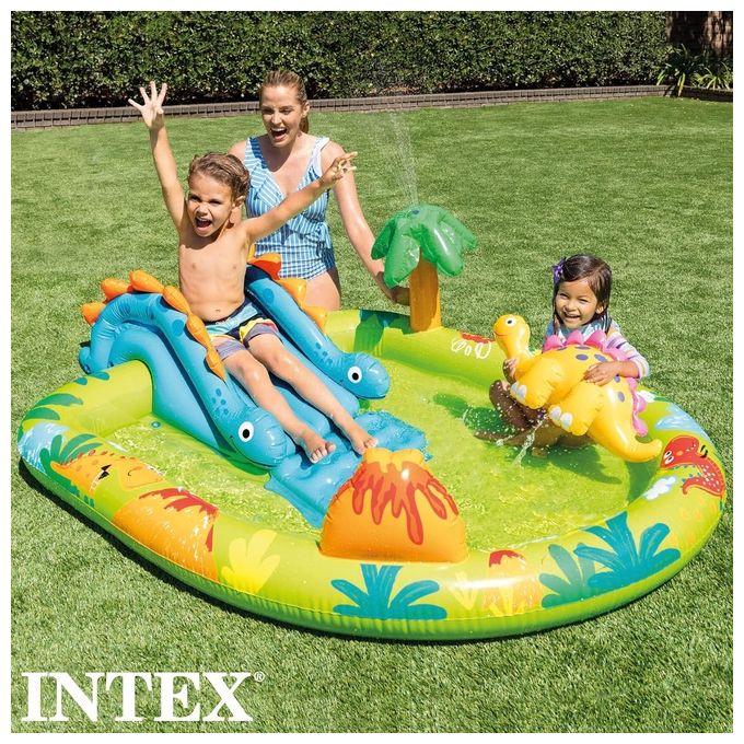 Intex 57166NP Centro giochi gonfiabile con dinosauri Vinile Multicolore 191 x 152 x 58 cm