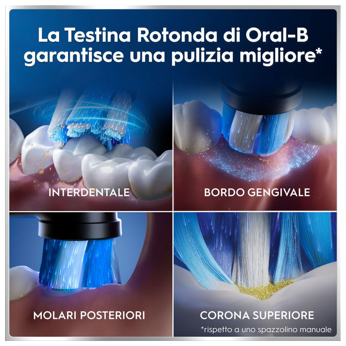 Oral-B IOM6D.3BCE6.B FBNLSENOR BK-PK Box PTHBR iO6 Spazzolino elettrico Rotante-oscillante 5 modalita' Timer 2 minuti e 30 secondi Display interattivo Bluetooth colore Nero-Rosa