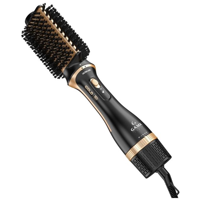 Ga.Ma, Modellatore Capelli iOn 2in1, Nero e Oro, Funzione Ionizzante