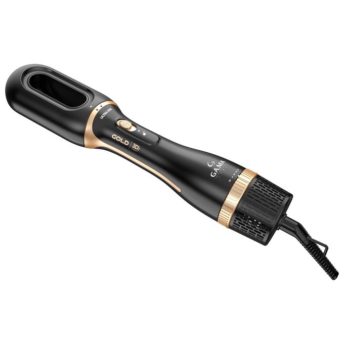 Ga.Ma, Modellatore Capelli iOn 2in1, Nero e Oro, Funzione Ionizzante