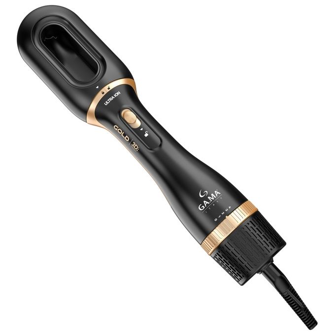 Ga.Ma, Modellatore Capelli iOn 2in1, Nero e Oro, Funzione Ionizzante