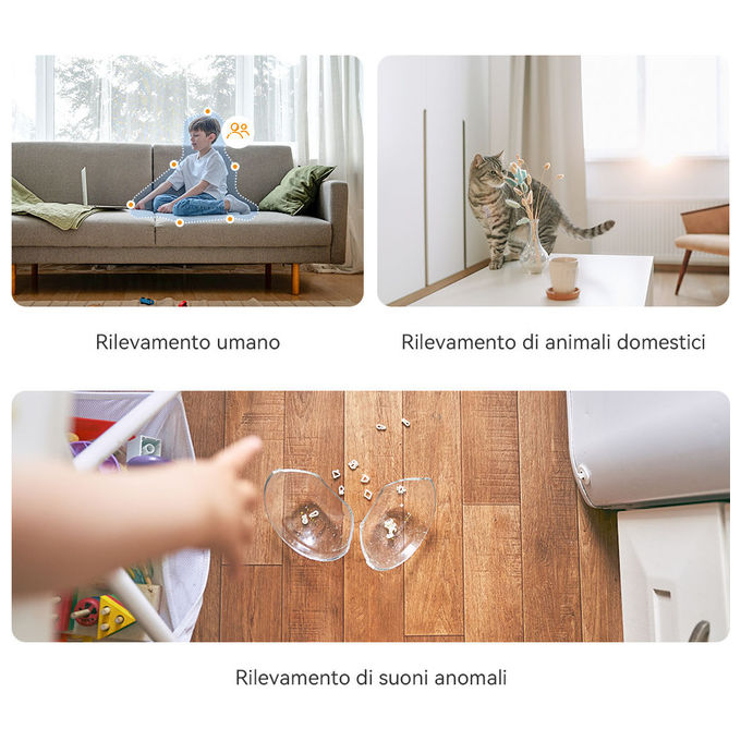 Imou, Telecamera Wi-Fi A1 Pro, 3MP 2K, Pan-Tilt, Rilevamento Persone e Suoni