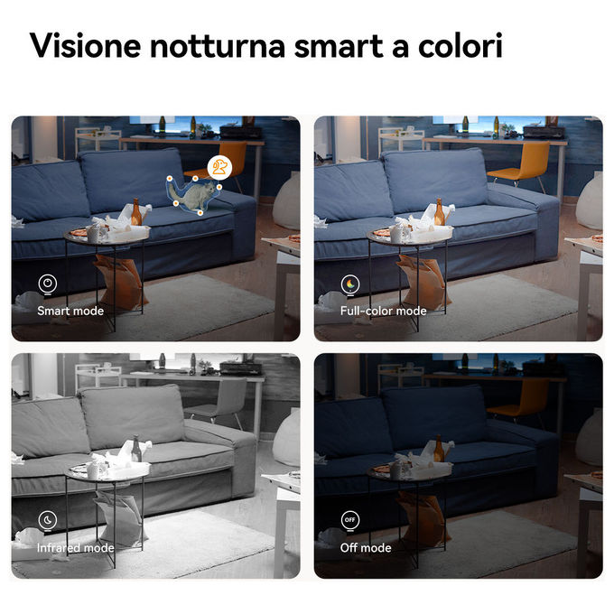 Imou, Telecamera Wi-Fi A1 Pro, 3MP 2K, Pan-Tilt, Rilevamento Persone e Suoni