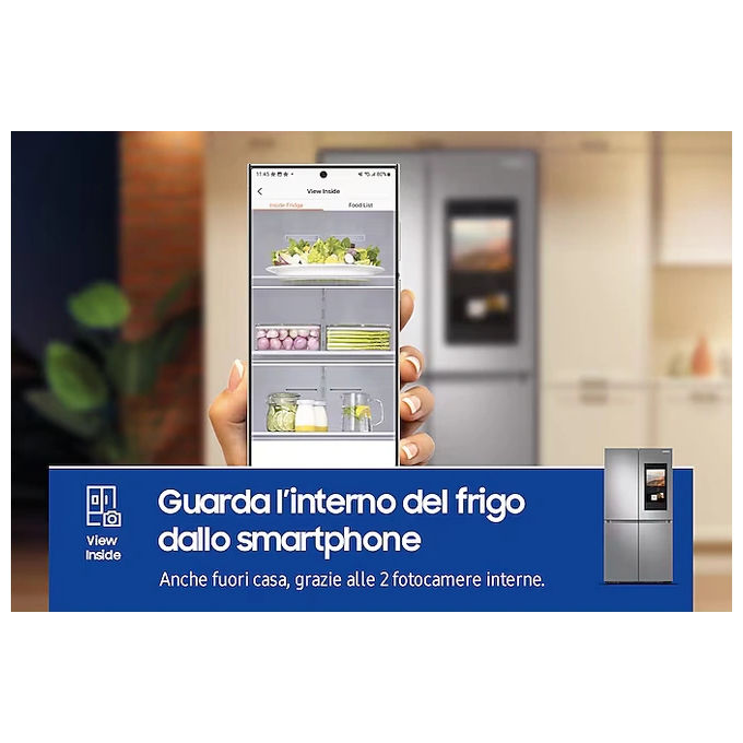 Samsung RF65DG9H0ESREF Family Hub Frigorifero 4 Porte 636 L 183 cm Classe E 37 dB Total No Frost Wi-Fi colore Inox Spazzolato
