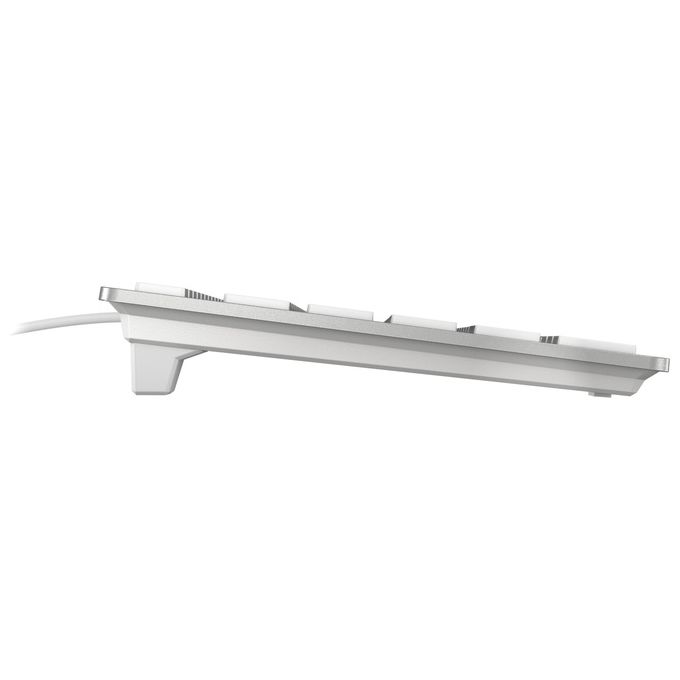 Cherry KC 6000 Slim for Mac, tastiera cablata ultrapiatta, layout QWERTY UK, USB-A, meccanismo a forbice, full-size, Bianco argento