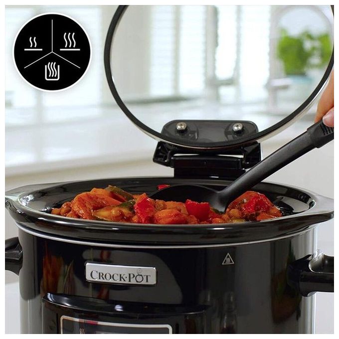 Crock-Pot JP0009 Lift and Serve Slowcooker 4,7 Litri Potenza 230W con coperchio a cerniera colore Nero