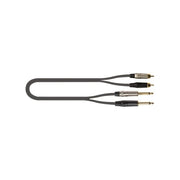 QUIK LOK JUST-2RCA2J-3 JUST Cavo Audio 2 RCA Maschio 2 Jack TS Mono 6,3 mm 3 m colore Nero