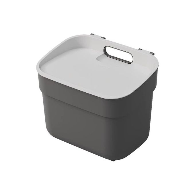 Curver 252032 Ready To Collect Pattumiera 5 L Raccolta Differenziata Plastica Riciclata Supporto a Parete Impilabile colore Grigio Scuro