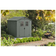 Keter 256880 Darwin 6x8 Casetta da Giardino in Resina EVOTECH+ 190x244x221 cm Pavimento Incluso colore Verde