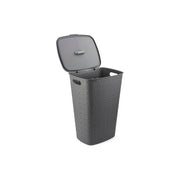 Curver 17212790 Softex Cesto Portabiancheria 56 L con Coperchio Maniglie Laterali 70% Riciclato colore Grigio Scuro