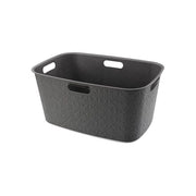 Curver 17212791 Softex Cesto Portabiancheria 45 L design perforato materiale riciclato 70% colore Grigio Antracite