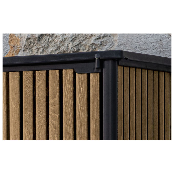 Keter 259078 Signature Venetian Armadio Portaattrezzi da Esterno 1400 L 140x73,6x170,4 cm Resina Effetto Legno Doghe colore Marrone
