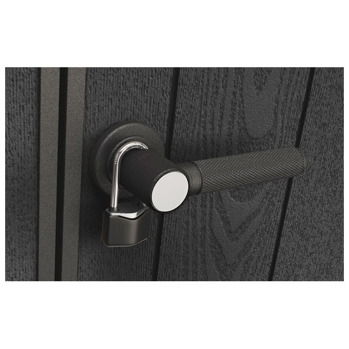 Keter 259170 Signature Pent 11x7 Casetta da Giardino in Resina 7,4 m² Effetto Legno Venetian Tetto Monofalda colore Noce