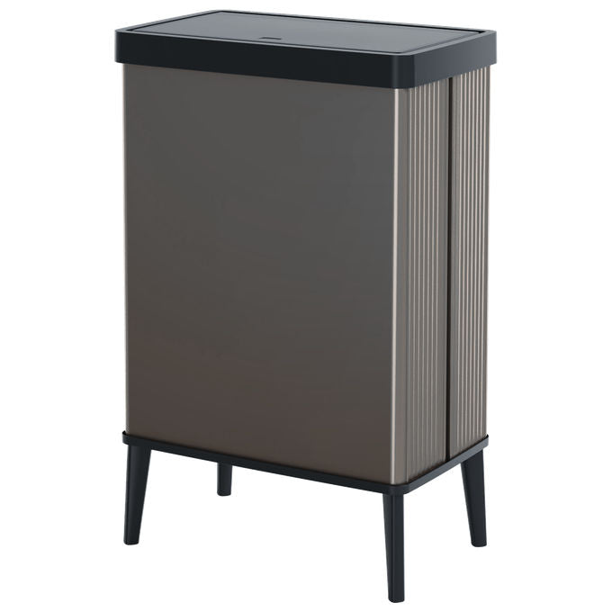 Keter 261011 Verto High Pattumiera Raccolta Differenziata Doppio Scomparto 54 L Coperchio a Pressione colore Grigio Perla