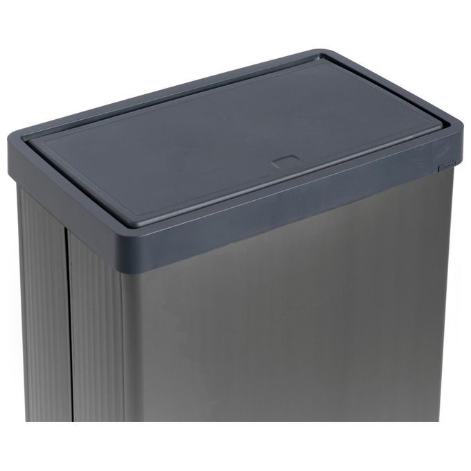 Keter 261011 Verto High Pattumiera Raccolta Differenziata Doppio Scomparto 54 L Coperchio a Pressione colore Grigio Perla