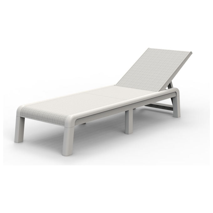 Keter KETER-MALLORCA-LET-B Tumbona Pieghevole da Giardino 4 Posizioni Reclinabili 187.5x58x29 cm colore Bianco