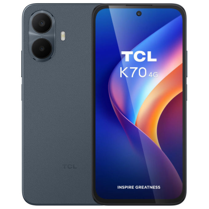 TCL K70 Smartphone 4G Display 6.8'' 4 GB RAM 128 GB MediaTek Helio G100 Turbo Batteria 5200 mAh colore Grigio