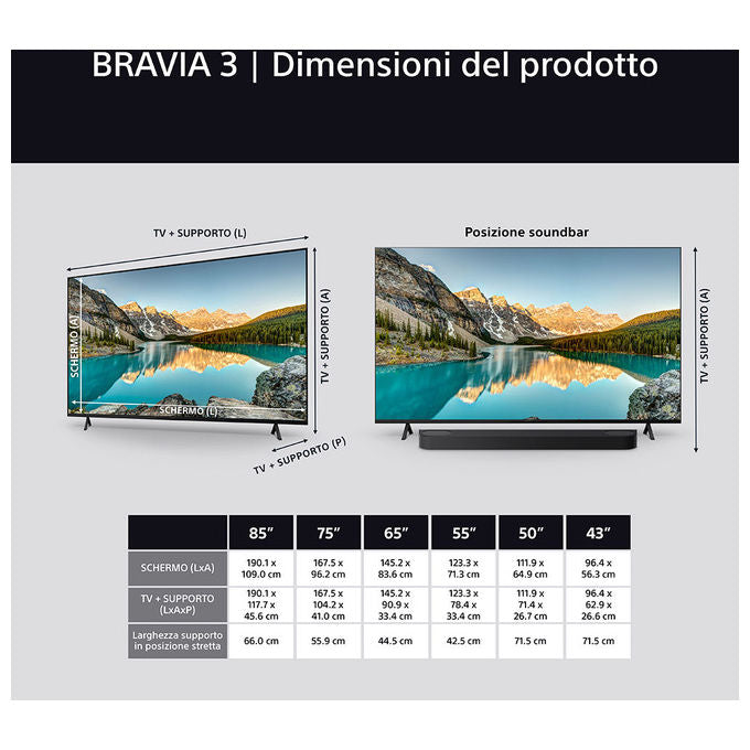 Sony K-85S3 4K Ultra HD Smart TV 84.6'' Nero