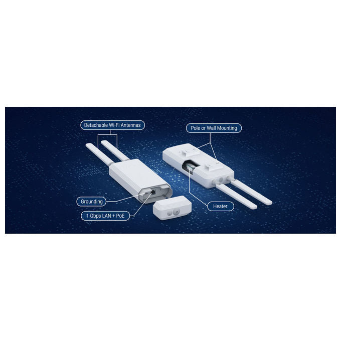Keenetic KAP-650-EU Access Point Stellar 6 Wi-Fi 6 AX3000 Indoor-Outdoor Gigabit Ethernet IP65 colore Bianco