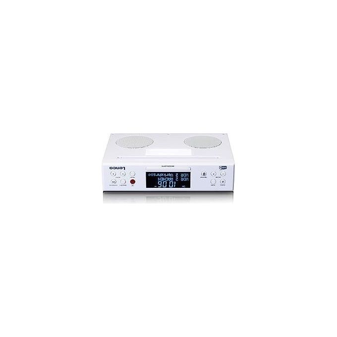 Lenco KCR-190 Radio da Cucina DAB+ FM Bluetooth 5.2 Display LCD 3.3'' 2 Sveglie Telecomando colore Bianco