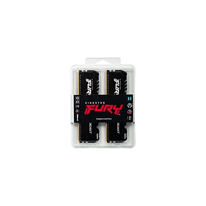 Kingston KF426C16BBAK2-32 FURY Beast Memoria RAM DDR4 32GB 2x16GB 2666MHz CL16 DIMM RGB Intel XMP 2.0
