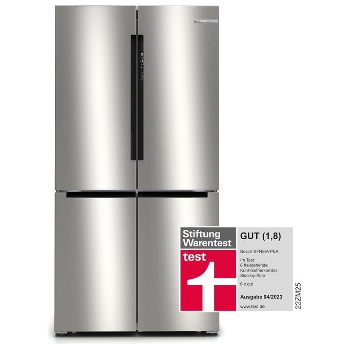 Bosch KFN96VPEA Serie 4 Frigorifero Multidoor 605 L 183 cm Classe E 38 dB No Frost (183x90,5x73,1 cm) colore Acciaio Inox