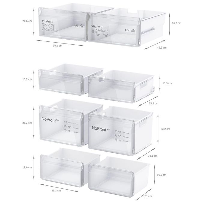 Bosch KFN96VPEA Serie 4 Frigorifero Multidoor 605 L 183 cm Classe E 38 dB No Frost (183x90,5x73,1 cm) colore Acciaio Inox