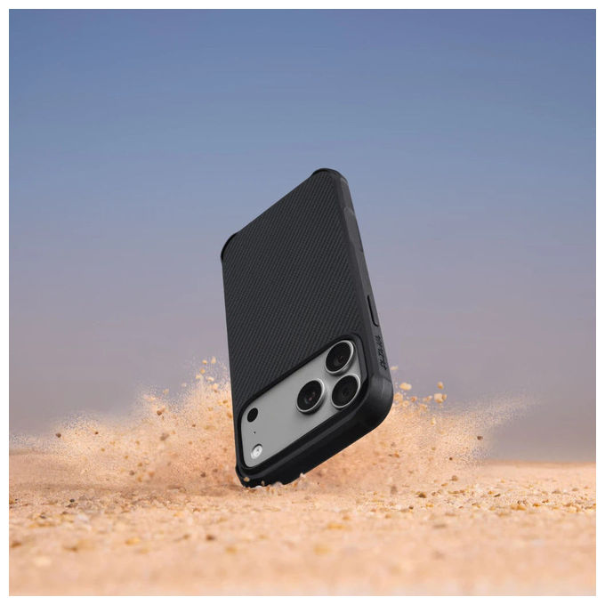 Pitaka KI1701MGP Cover per iPhone 17 Pro Compatibile con MagSafe Resistente alle Cadute e Scratch Resistant Aramide TPU colore Nero Grigio