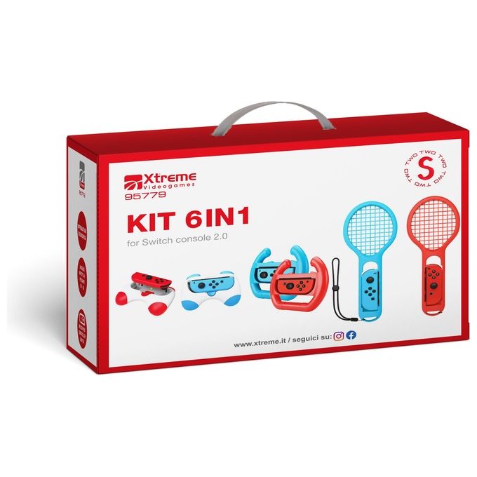 Xtreme Kit 6in1, 2 Volanti, 2 Racchette, 2 Grip Joy-Con per Nintendo Switch