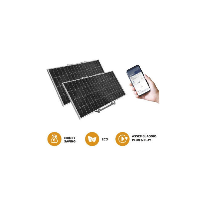 Kon.El.Co. 34.5000.30 Kit Smart 6 Kit fotovoltaico da balcone 750 W Monocristallino Wi-Fi 600 W max 2 pz colore Nero