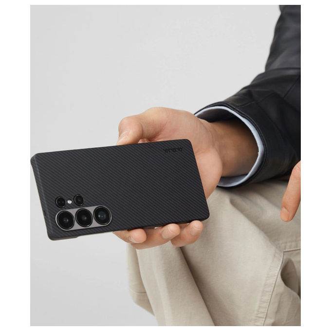 Pitaka KS2501S Custodia Cover per Samsung Galaxy S25 Plus in Fibra Aramidica Ultra-Sottile 0.91 mm 21.29 g colore Nero