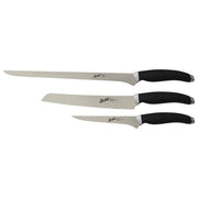Berkel KTK3HS00SRMGB Teknica Set 3 Coltelli Prosciutto Pane e Disosso Lama Acciaio 1.4116-X50 Cr Mo V15 28 22 16 cm colore Nero