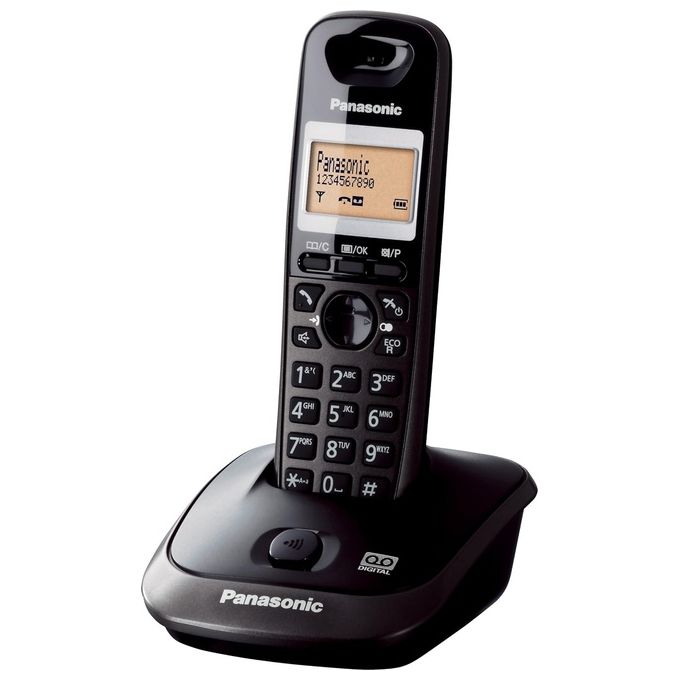 Panasonic KX-TG2521JT Cordless Dect-Gap Display 1,4'' Vivavoce ID Chiamante Rubrica Segreteria Titanium