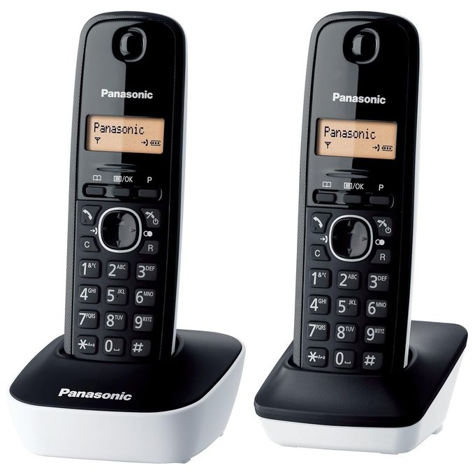 Panasonic KX-TGB612JT Coppia Cordless display 1,4'' Blocco chiamate ID Rubrica Nero-Bianco