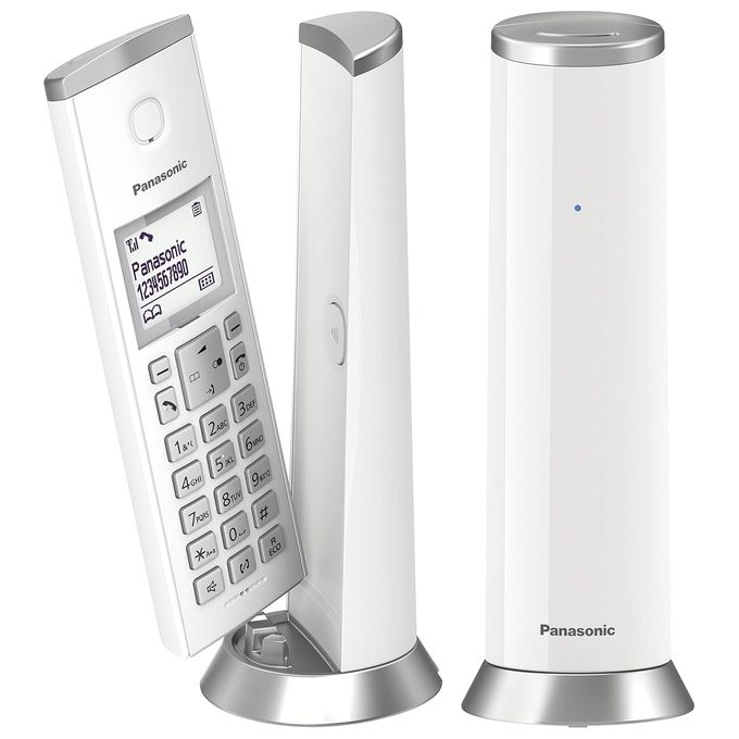 Panasonic KX-TGK210JTB Coppia Cordless Design Dect-Gap Display 1,5'' Blocco chiamate Rubrica Vivavoce Bianco